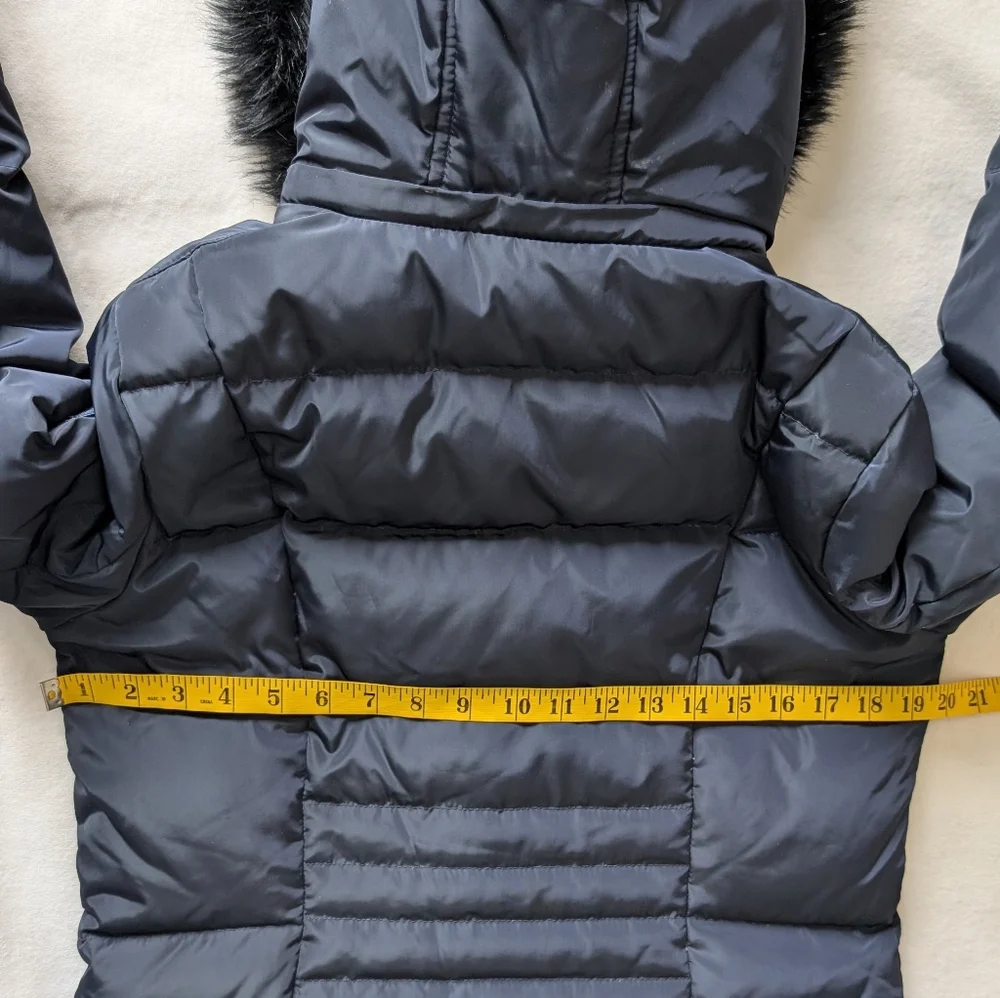 Lauren Ralph Lauren Women's Down Parka Coat Hooded Zip Front Navy Blue Size S - Picture 15 of 16